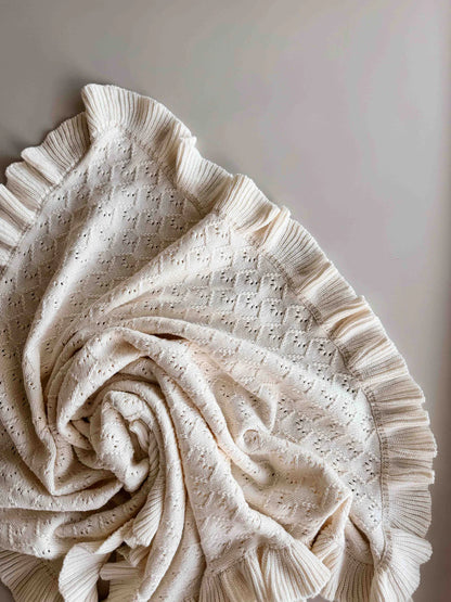 Freckles The Label Mila Pointelle Blanket Snow