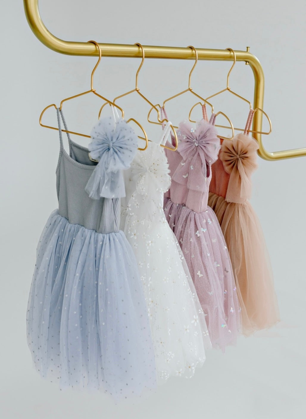 Confetti Kidz Ribbed Tulle Dress Mauve Butterflies