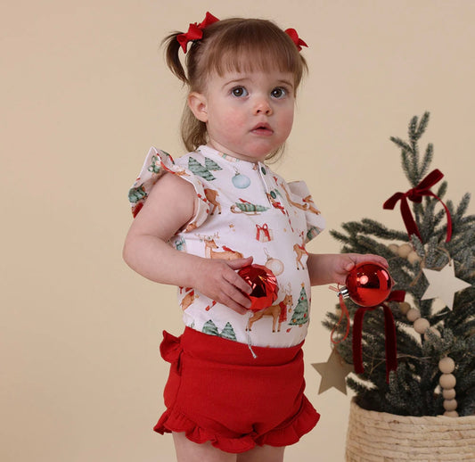 Snuggle Hunny Prancer & Friends Short Sleeve Bodysuit with Frill