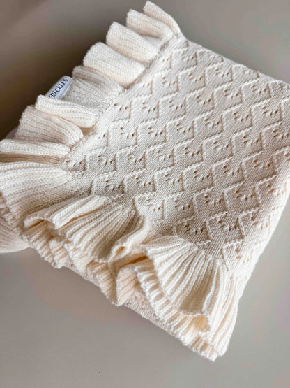 Freckles The Label Mila Pointelle Blanket Snow