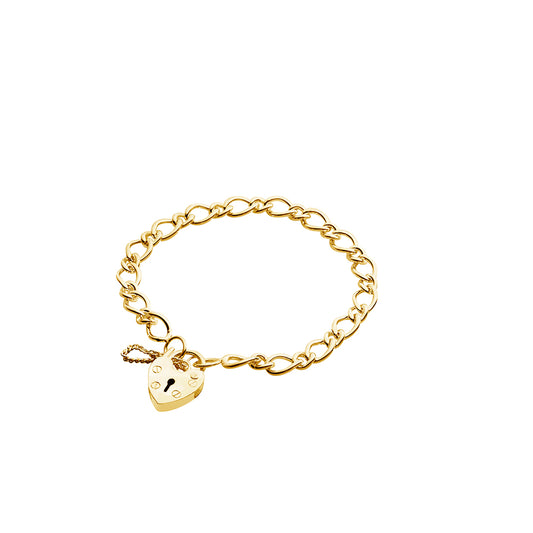 Tiny Treasures Sterling Silver Baby Bracelet with Padlock Gold