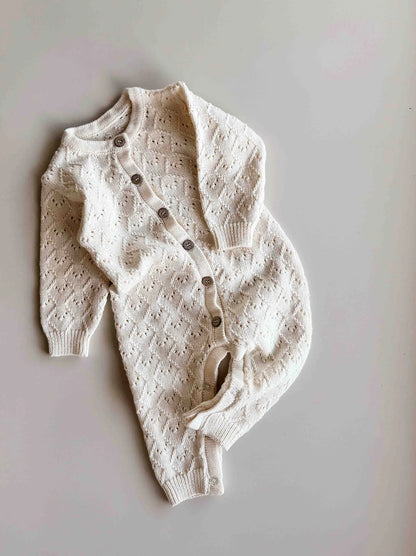 Freckles The Label Mila Pointelle Full Romper Snow