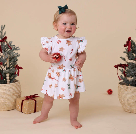 Snuggle Hunny Gingerbread Short Sleeve Dress