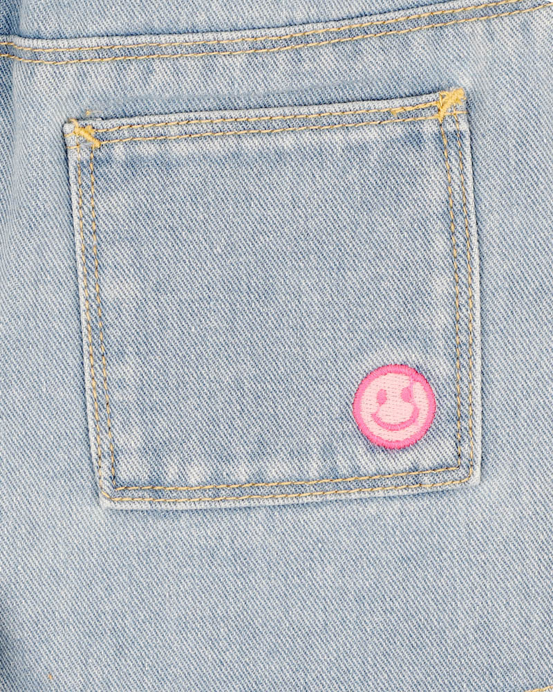 Fox & Finch Denim Shorts With Smiley Badge