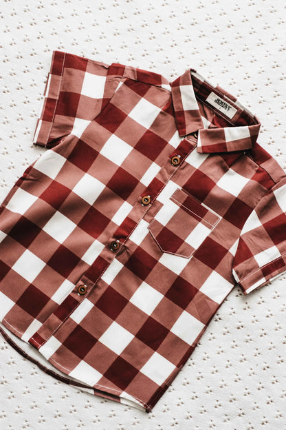 Bencer & Hazelnut Button Up Shirt Gingham PREORDER