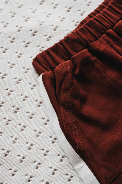 Bencer & Hazelnut Jersey Shorts Red & White PREORDER