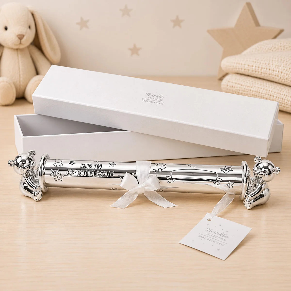 Russell Collection Twinkle Bear Birth Certificate Holder