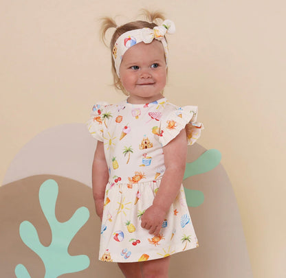 Snuggle Hunny Beach Fun Short Sleeve Dress
