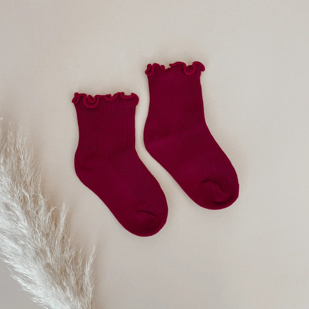Blossom & Pear Red Frill Socks PRE-ORDER