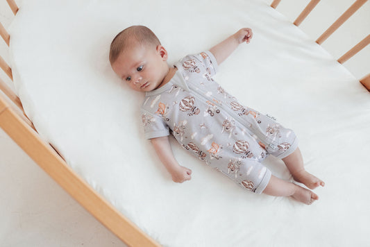 Aster & Oak Flying Friends SS Zip Romper