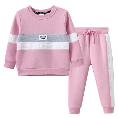 Cracked Soda Cracked Soda Nova Fleece Crew & Pant Set Blush