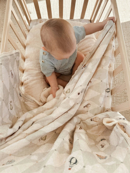 Pop Ya Tot Up & Away Fur Lined Cot Blanket