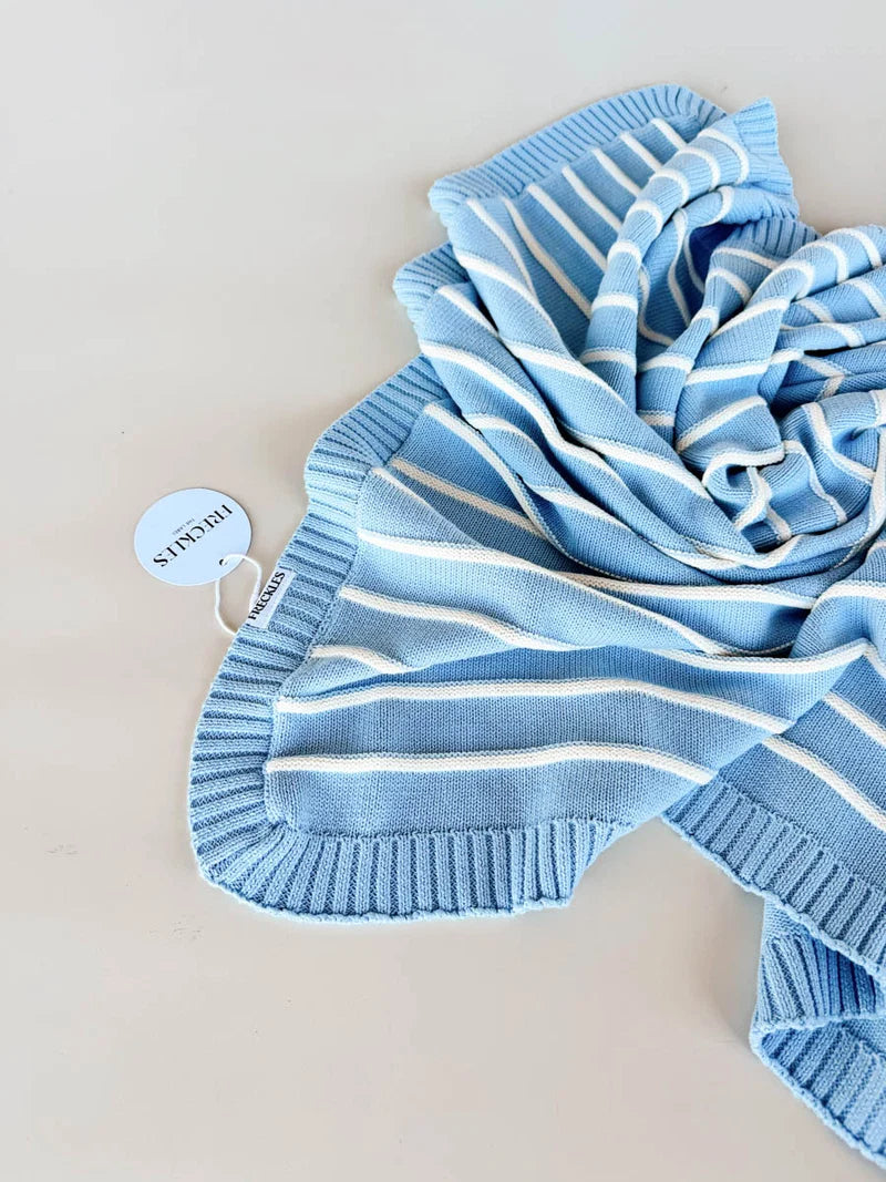 Freckles The Label Raised Stripe Blanket Arctic