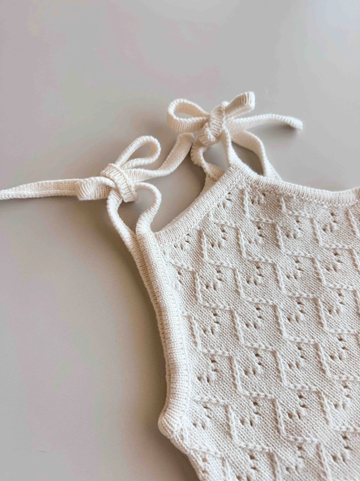 Freckles The Label Mila Pointelle Tie Romper Snow