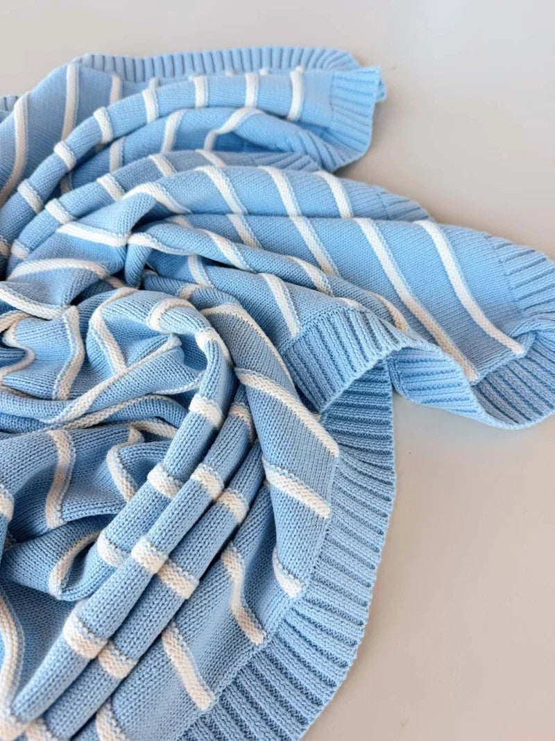 Freckles The Label Raised Stripe Blanket Arctic