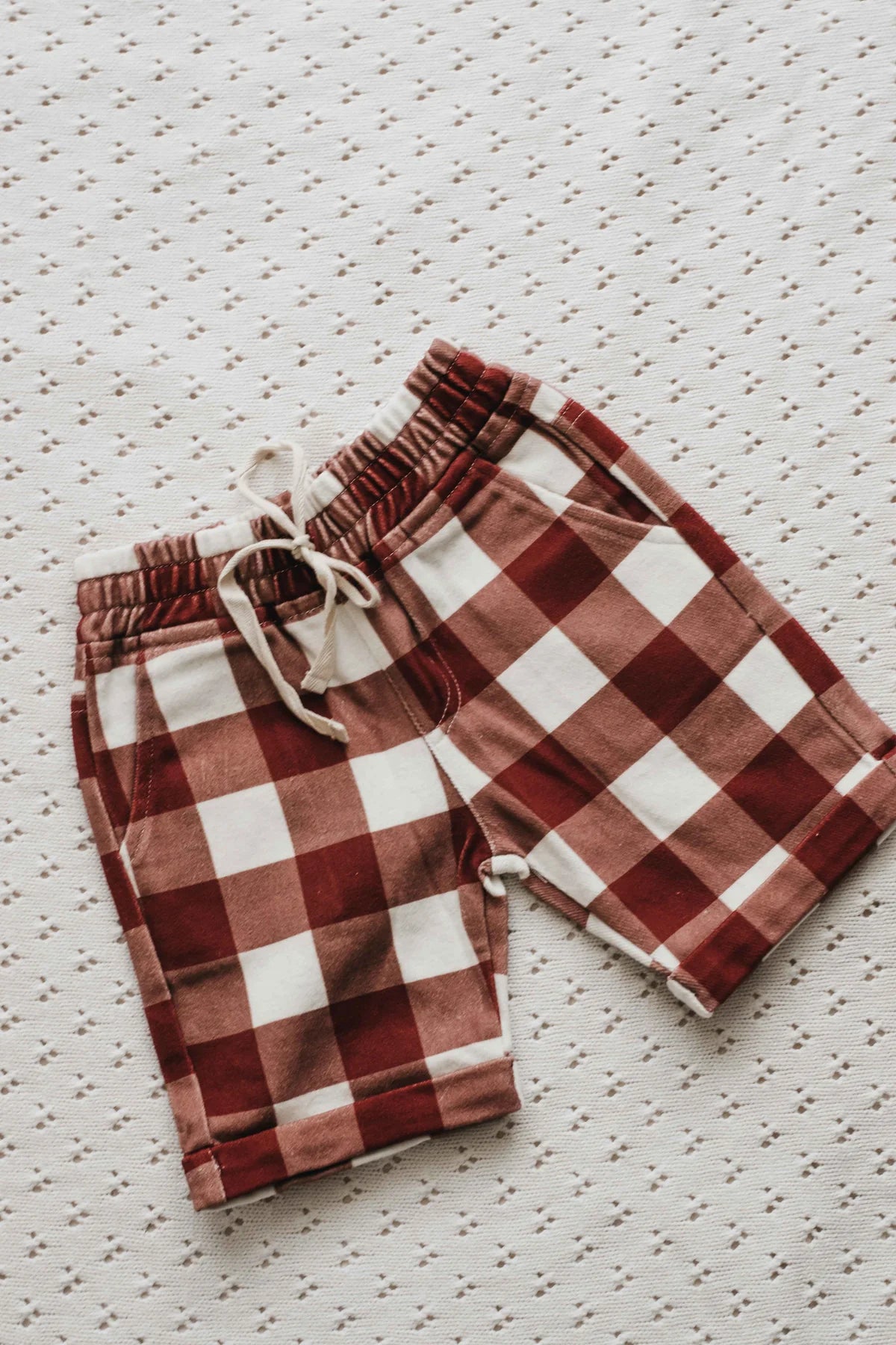 Bencer & Hazelnut Denim Shorts Gingham PREORDER