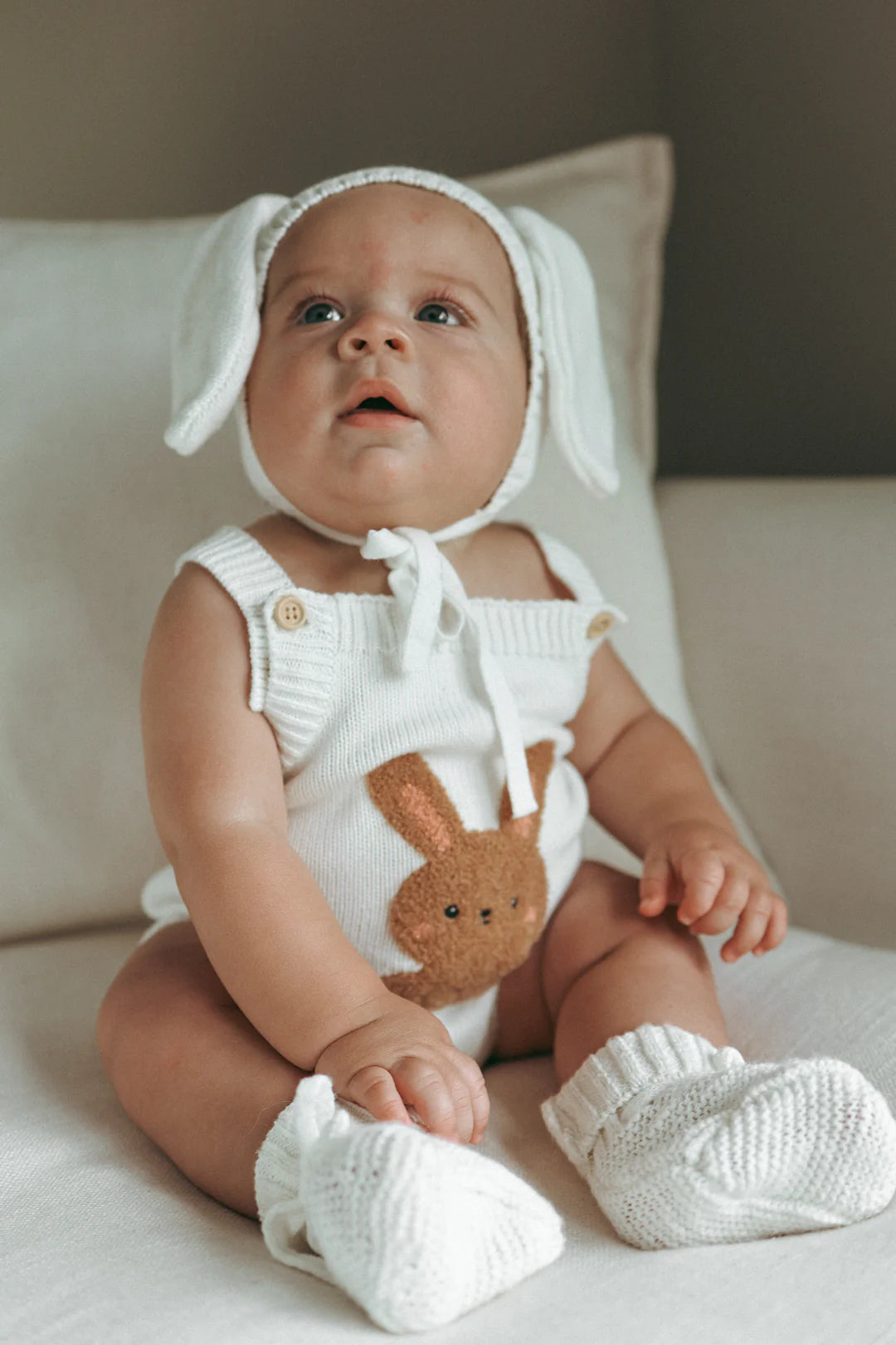 Blossom & Pear Boucle Bunny Singlet Knit Romper