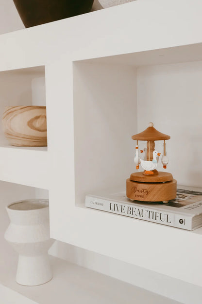 Blossom & Pear Heirloom Wooden Carousel Goose