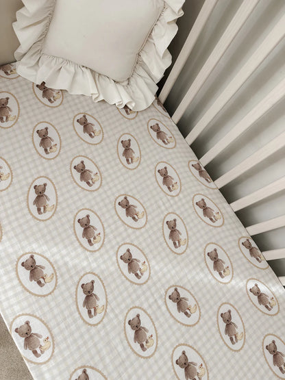 Pop Ya Tot Ted & Duck Fitted Cot Sheet