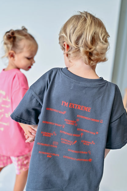 Dear Darcy ‘I’m Extreme’ Tee Charcoal & Red