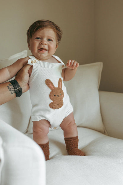 Blossom & Pear Boucle Bunny Singlet Knit Romper