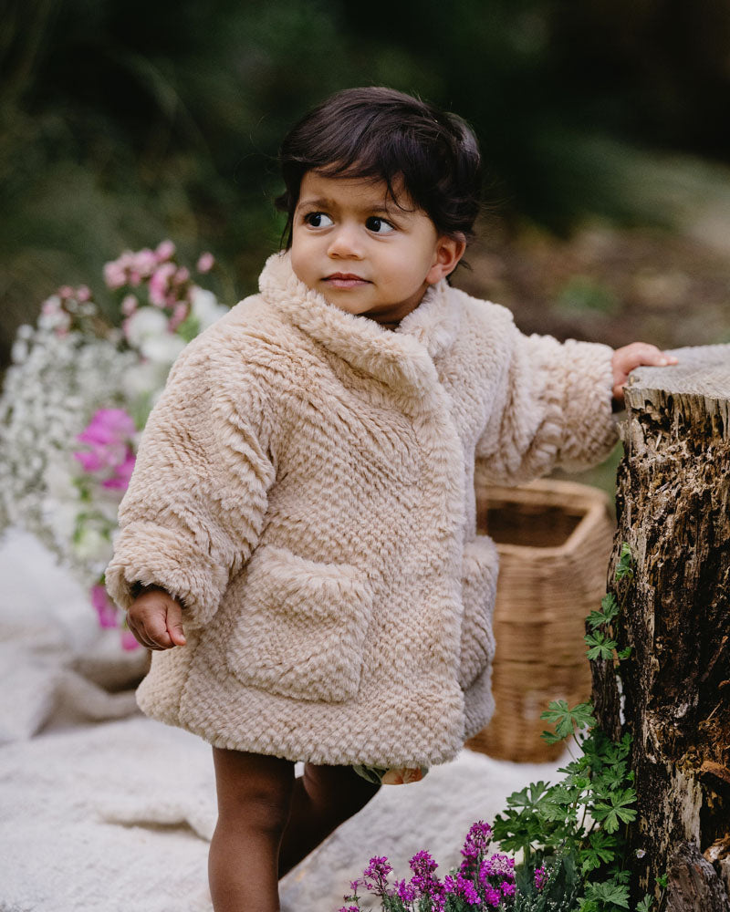 Bébé by Minihaha Lyla Faux Fur Coat Latte