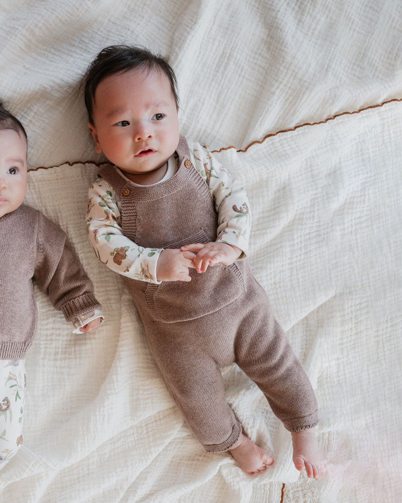 Bébé by Minihaha Bailey Knitted Overalls Chestnut