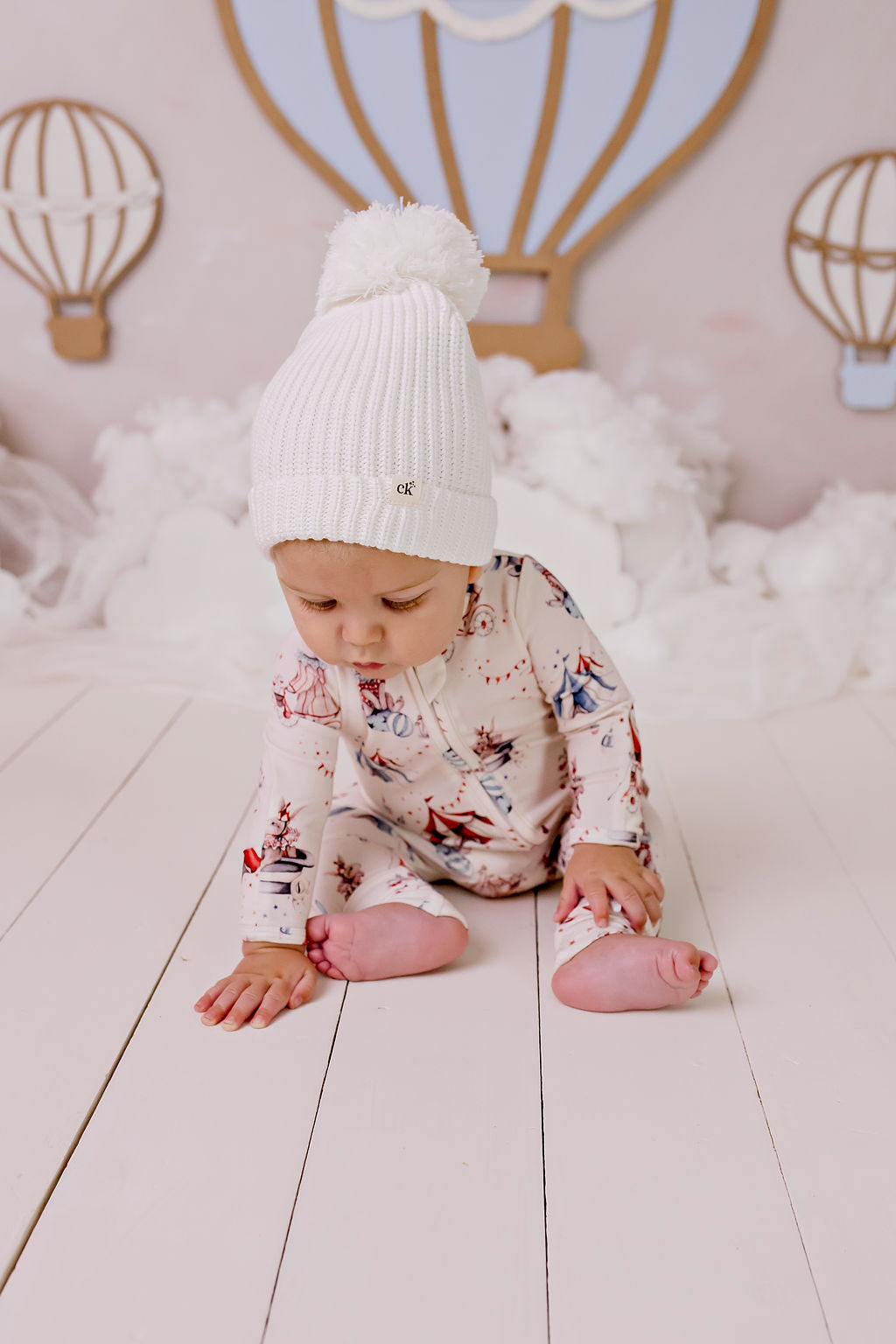 Confetti Kidz Circus Bunnies Bamboo Zipsuit