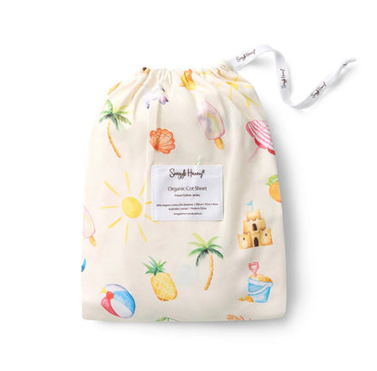 Snuggle Hunny Beach Fun Fitted Cot Sheet