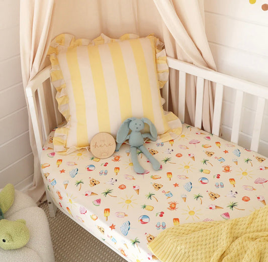 Snuggle Hunny Beach Fun Fitted Cot Sheet