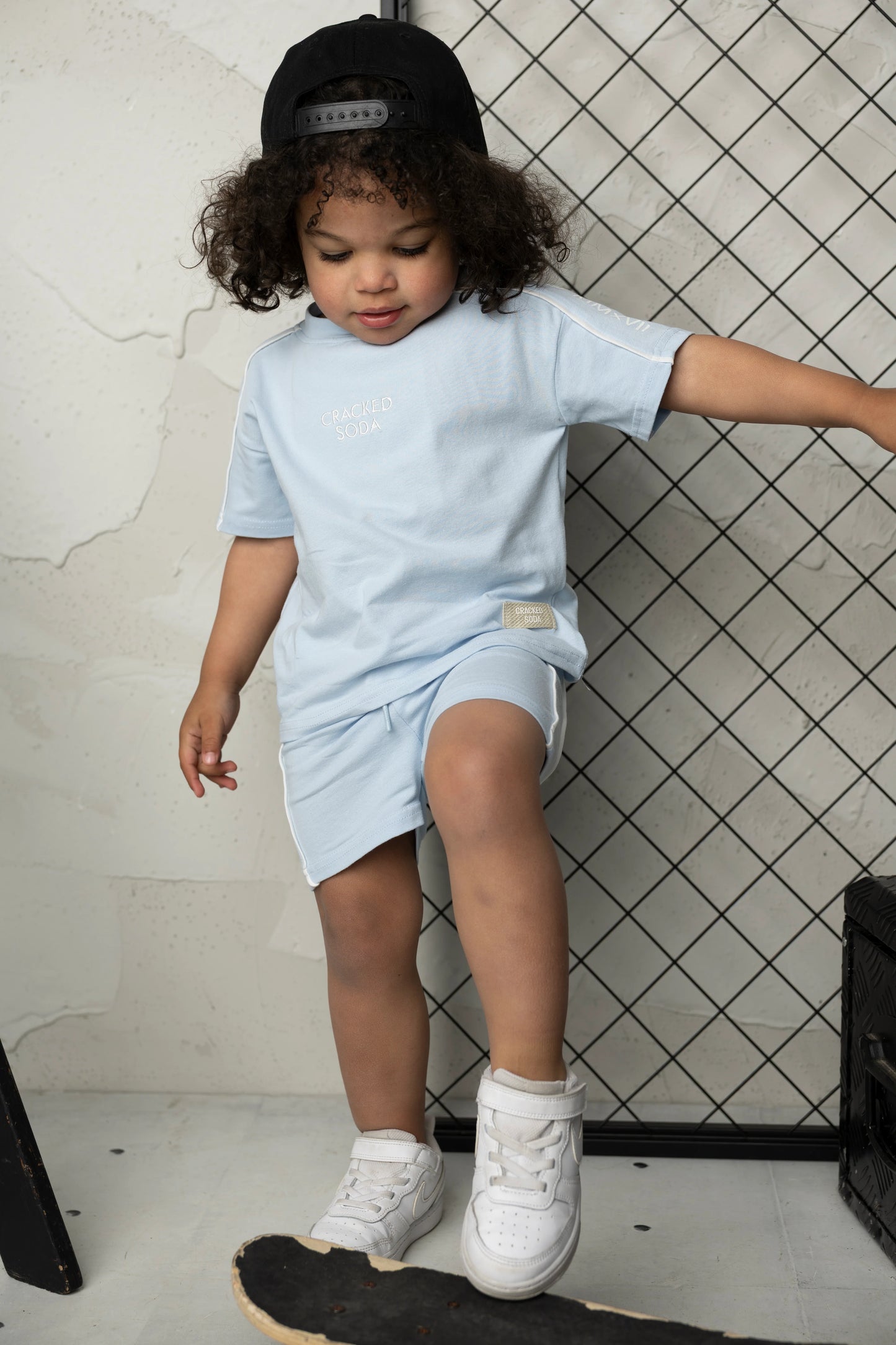 Cracked Soda Storm Tee & Short Set Blue