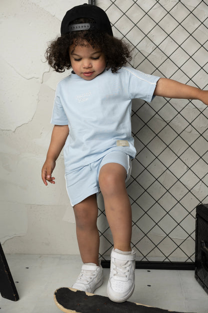 Cracked Soda Storm Tee & Short Set Blue