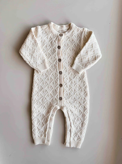 Freckles The Label Mila Pointelle Full Romper Snow