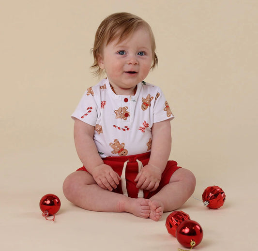 Snuggle Hunny Gingerbread Short Sleeve Bodysuit