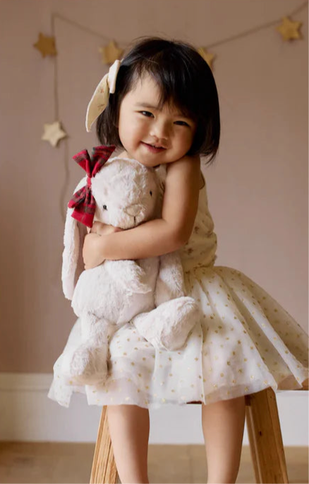 Jamie Kay Snuggle Bunnies Christmas Bow Penelope Pastel 30cm