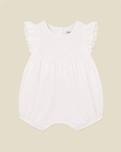 Bébé by Minihaha Floral Embroidered Romper Ivory
