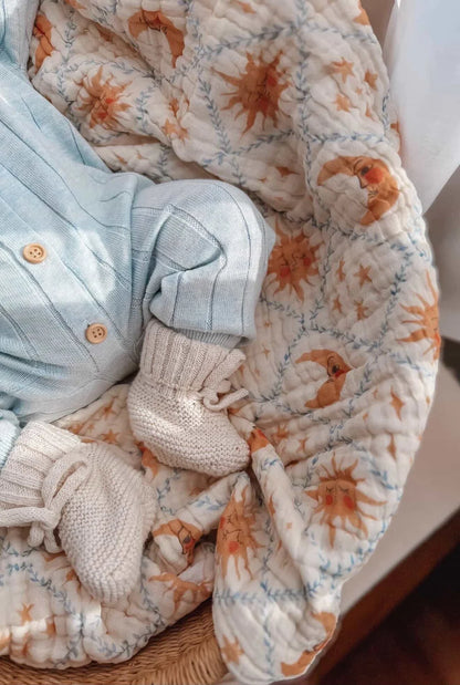 Blossom & Pear Heritage Muslin Blanket Celestial Skies