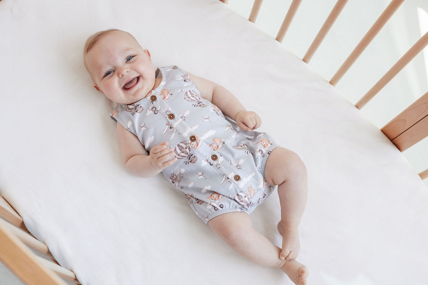 Aster & Oak Flying Friends Bubble Romper