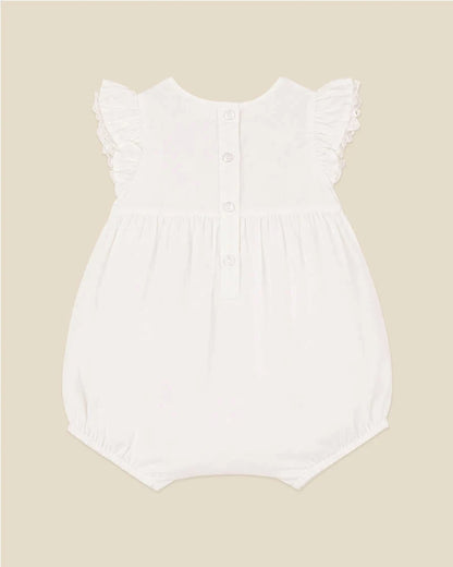 Bébé by Minihaha Floral Embroidered Romper Ivory