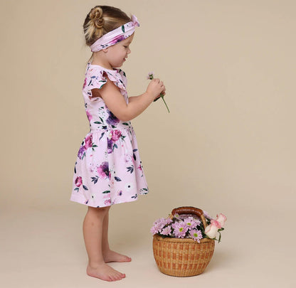 Snuggle Hunny Floral Kiss Short Sleeve Dress