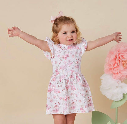 Snuggle Hunny Flamingos Short Sleeve Dress