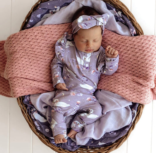 Snuggle Hunny Swan Lake Growsuit with Frill