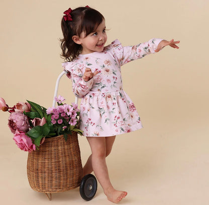 Snuggle Hunny Birds & Blooms Long Sleeve Dress