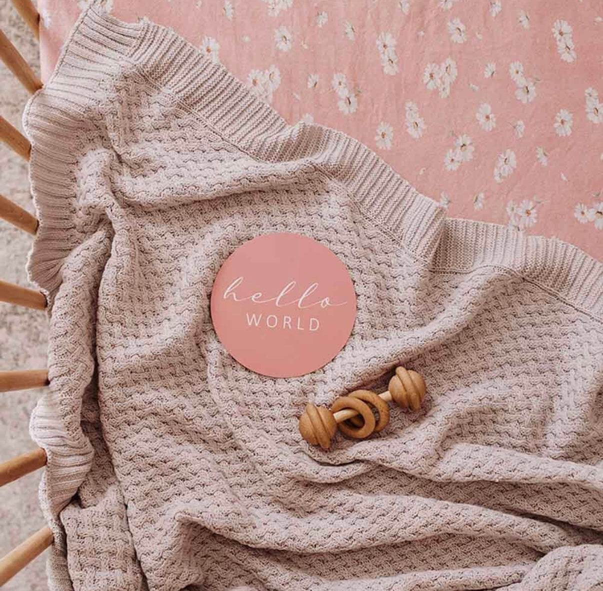 Snuggle Hunny Warm Grey Diamond Knit Baby Blanket