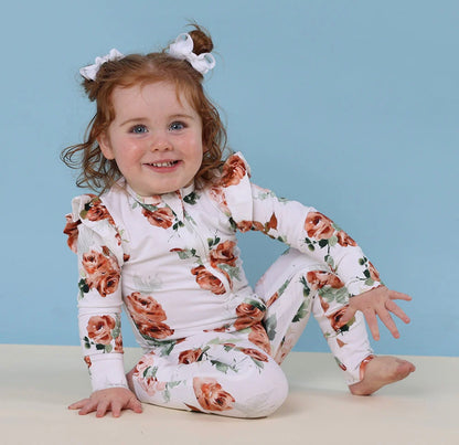 Snuggle Hunny Rosebud Snugglesuit Convertible Romper with Frill