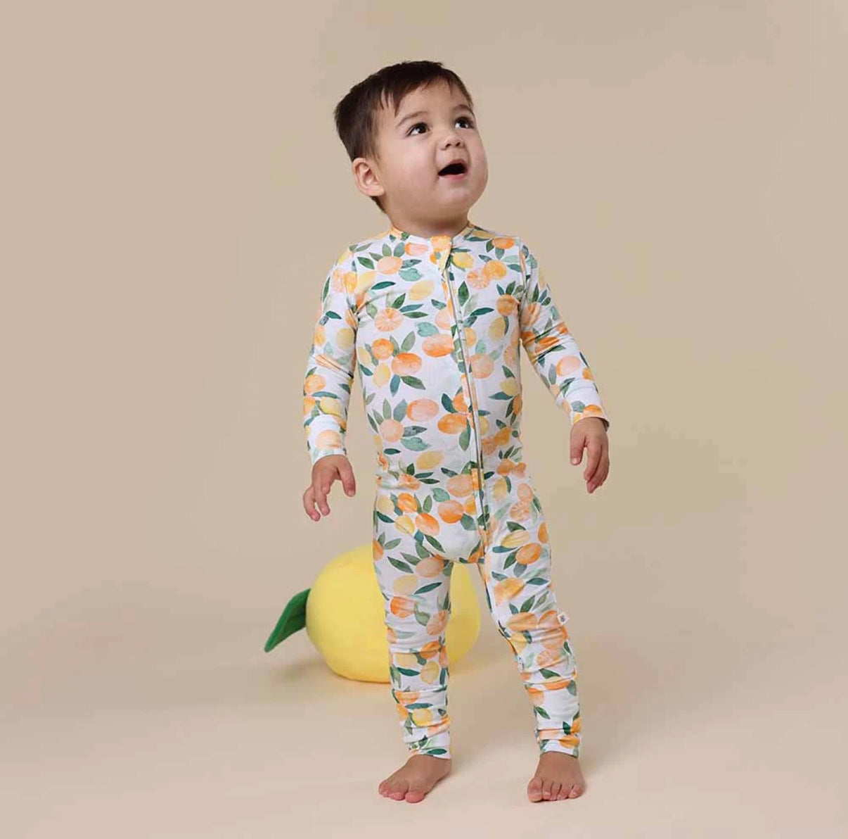 Snuggle Hunny Citrus Squeeze Snugglesuit Convertible Romper