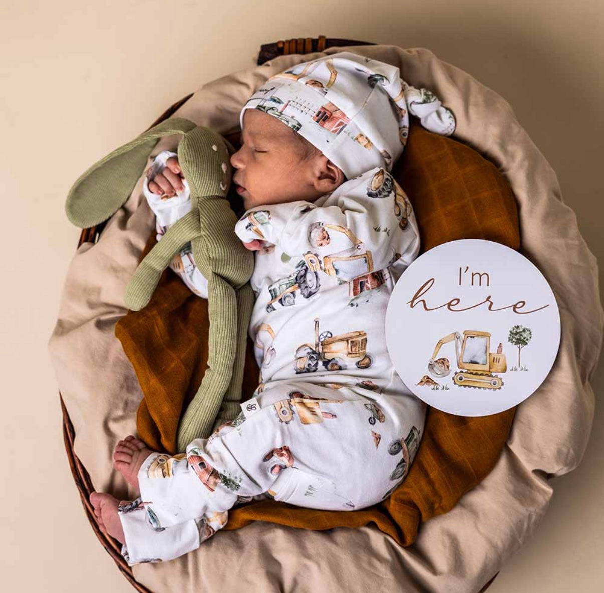 Snuggle Hunny Diggers & Tractors Growsuit