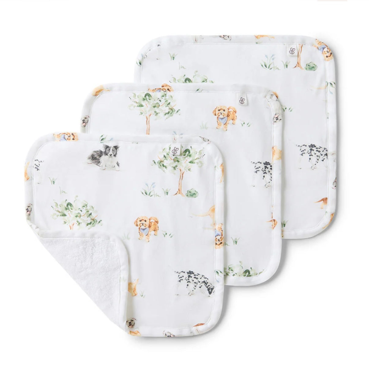 Snuggle Hunny Dog Park Wash Cloths 3 Pack