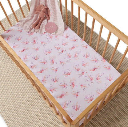 Snuggle Hunny Fitted Cot Sheet Coral