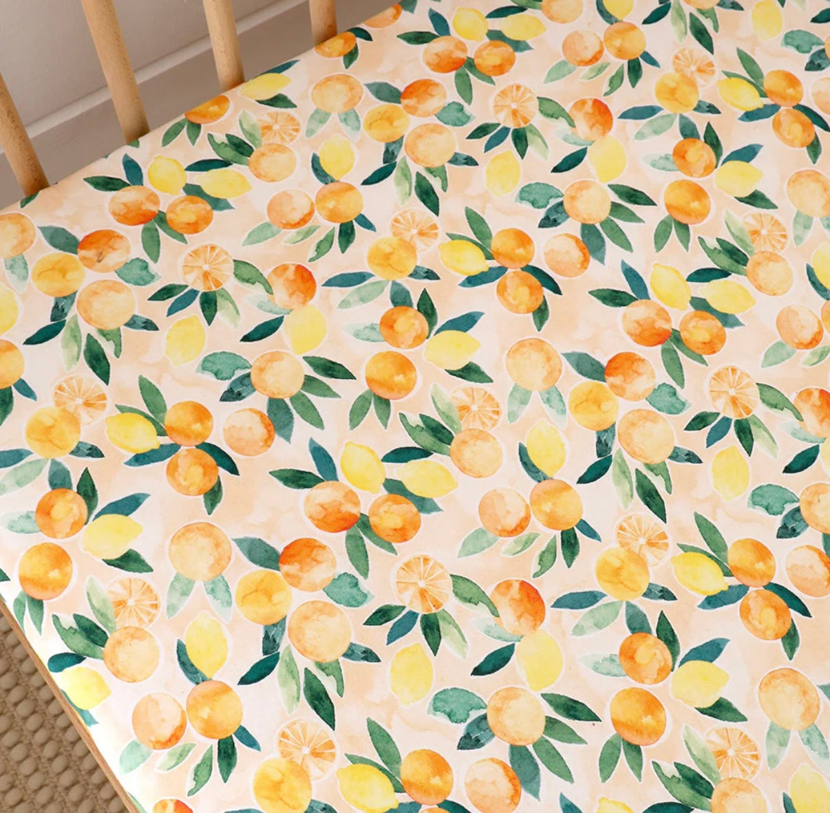 Snuggle Hunny Sunny Citrus Fitted Cot Sheet